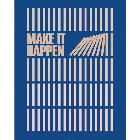 Vissevasse Plakat - 50x70 - Make It Happen - Navy - OneSize - Vissevasse Plakat