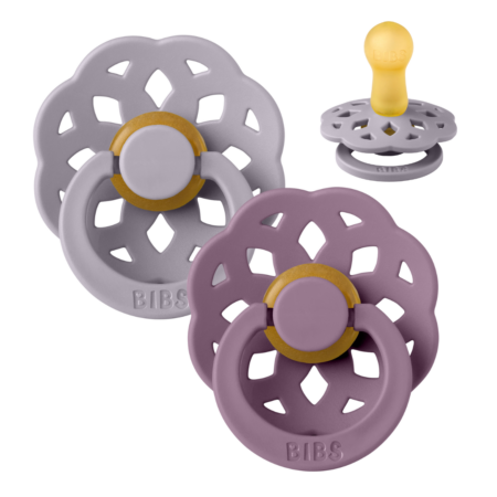 BIBS Boheme Sut - 2-Pak - Str. 2 - Naturgummi (Fossil Grey/Mauve)