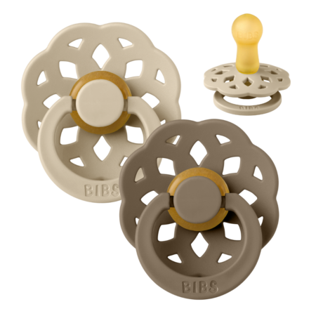 BIBS Boheme Sut - 2-Pak - Str. 2 - Naturgummi (Vanilla/Dark Oak)