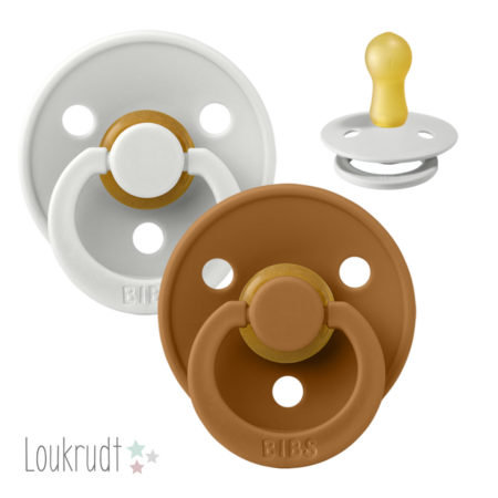 BIBS Colour Sut - 2-Pak - Str. 2 - Naturgummi (Haze/Caramel)