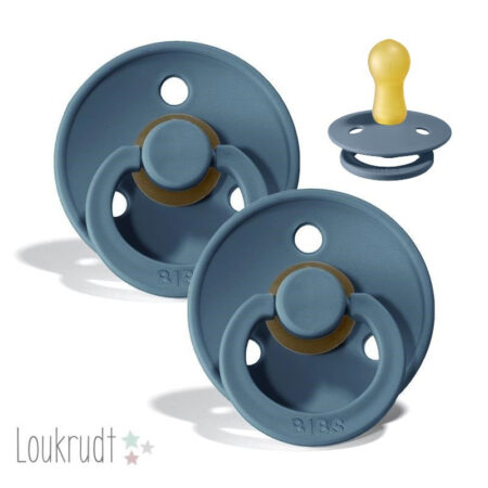 BIBS Colour Sut - 2-Pak - Str. 2 - Naturgummi (Petrol/Petrol)