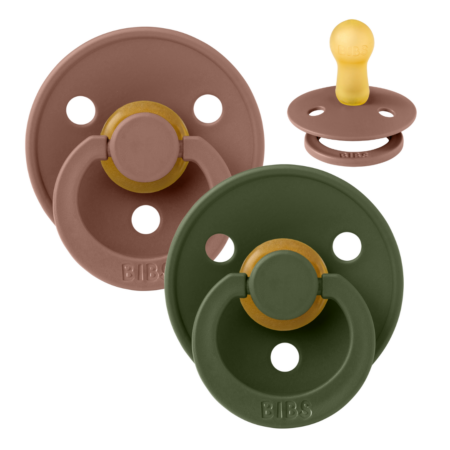 BIBS Colour Sut - 2-Pak - Str. 2 - Naturgummi (Woodchuck/Hunter Green)