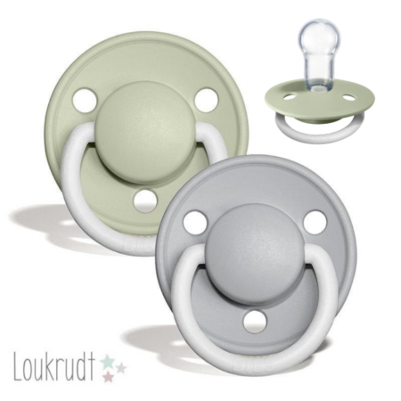 BIBS De Lux Sut - 2-Pak - Onesize - Silikone (Sage/Cloud) - GLOW