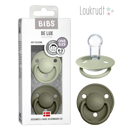 BIBS De Lux Sut - 2-Pak - Onesize - Silikone (Sage/Hunter Green)