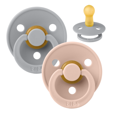 BIBS Colour Sut - 2-Pak - Str. 2 - Naturgummi (Cloud/Blush)