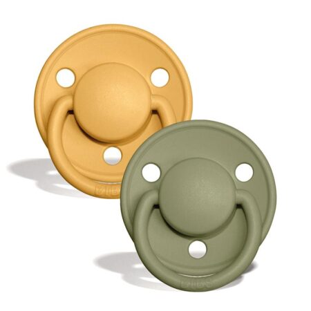 BIBS De Lux Sut - 2-Pak - Onesize - Silikone (Honey Bee/Olive)