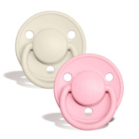 BIBS De Lux Sut - 2-Pak - Str. 1 - Naturgummi (Ivory/Baby Pink)