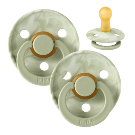 BIBS Rund Colour Sut - 2-Pak - Str. 2 - Naturgummi (Tie-Dye Sage/Ivory)