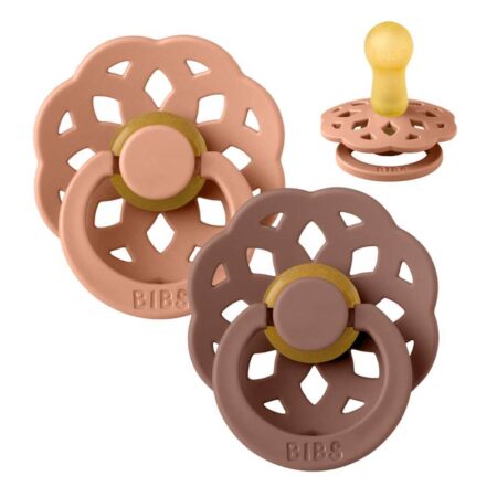 BIBS Boheme Sut - 2-Pak - Str. 2 - Naturgummi (Peach/Woodchuck)