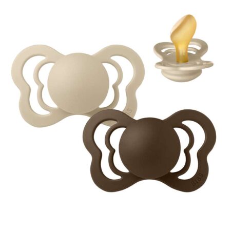 BIBS Couture Sut - 2-Pak - Str. 2 - Naturgummi (Vanilla/Mocha)