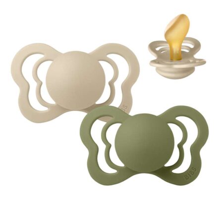 BIBS Couture Sut - 2-Pak - Str. 2 - Naturgummi (Vanilla/Olive)