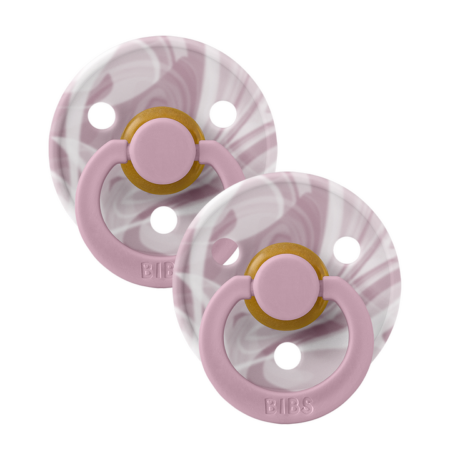 BIBS Rund Colour Sut - 2-Pak - Str. 2 - Naturgummi (Tie-Dye Heather/White)