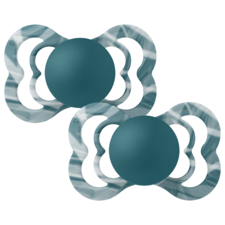 BIBS Supreme Sut - 2-Pak - Str. 2 - Silikone (Tie-Dye Forest Lake/White)