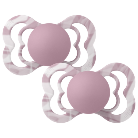 BIBS Supreme Sut - 2-Pak - Str. 2 - Silikone (Tie-Dye Heather/White)