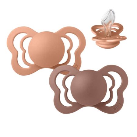 BIBS Couture Sut - 2-Pak - Str. 2 - Silikone (Peach/Woodchuck)