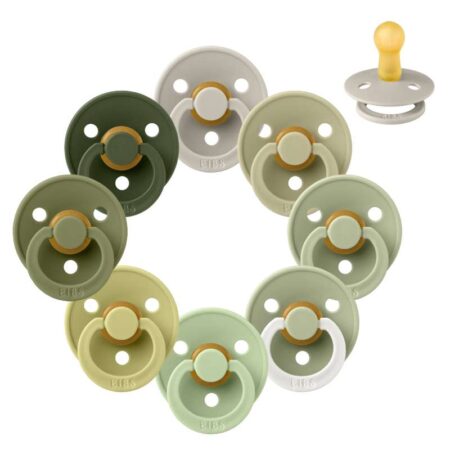 BIBS Rund Colour Sut - Sampak - 8 stk. - Str. 2 - Soft Moss