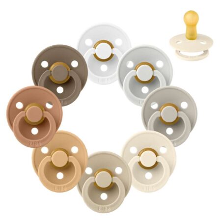 BIBS Rund Colour Sut - Sampak - 8 stk. - Str. 2 - Soft and Earthy