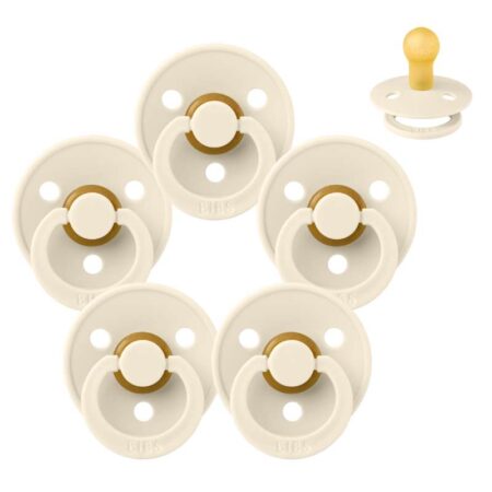 BIBS Rund Colour Sut - Sampak - 5 stk. - Str. 1 - All Ivory