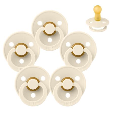 BIBS Rund Colour Sut - Sampak - 5 stk. - Str. 2 - All Ivory