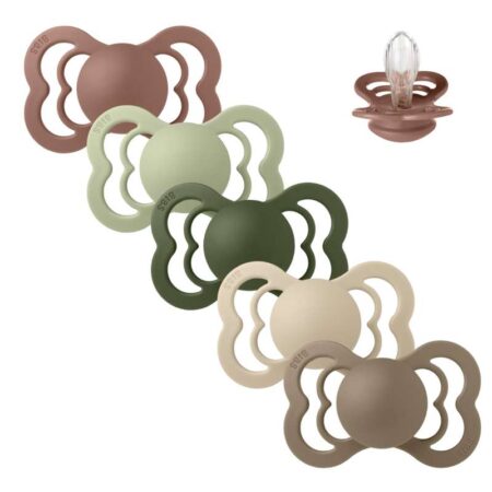 BIBS Supreme Sut - Sampak - 5 stk. - Str. 2 - Green and Terracotta