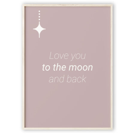 Print selv plakat the moon (rosa)