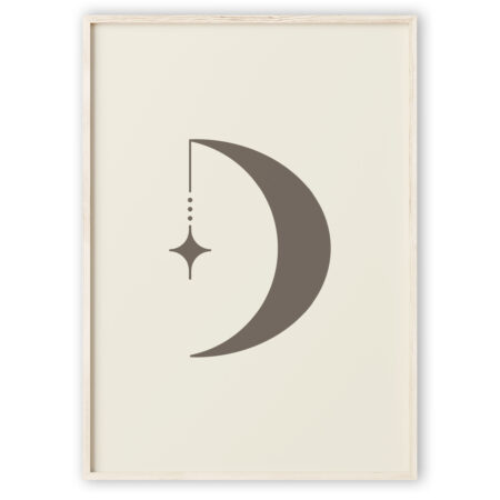 Print selv plakat med måne (sand)