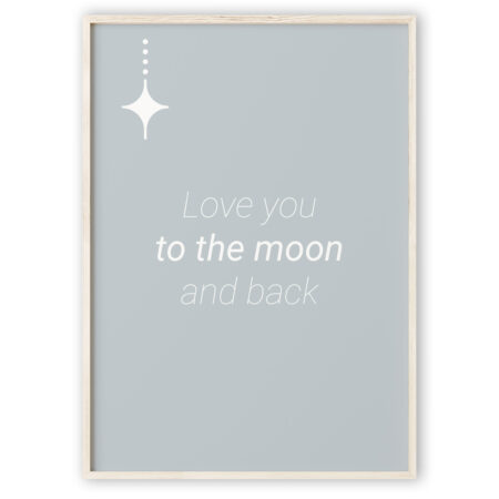 Print selv plakat the moon (blå)